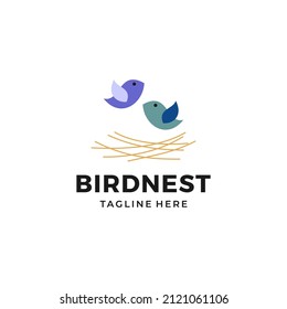 Bird nest logo design vector illustration