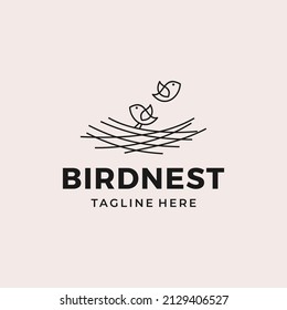 Bird nest logo design vector illustration