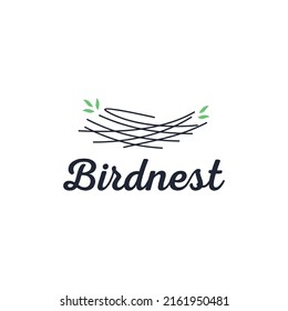 Bird nest logo design vector illustration