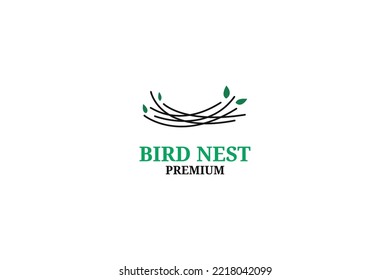 Bird nest logo design vector illustration