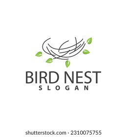 Bird Nest Logo, Bird House Shelter Vector, Modern Line Design Minimalist Style, Symbol Template Icon