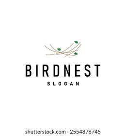 Bird Nest Logo, Bird House Shelter Vector, Modern Line Design Minimalist Style, Symbol Template Icon