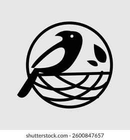 Bird Nest logo icon design illustration template