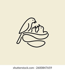 Bird Nest logo icon design illustration template