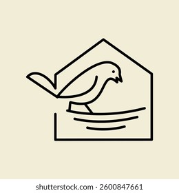Bird Nest logo icon design illustration template