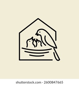 Bird Nest logo icon design illustration template