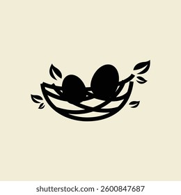 Bird Nest logo icon design illustration template