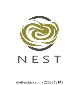 bird nest logo icon illustration design template, for bird farm, bird business, bird house,  conservation with modern minimalist vector concept