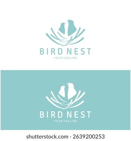 bird nest logo icon illustration design template, for bird farm, business, house, conservation with modern minimalist vector concept
