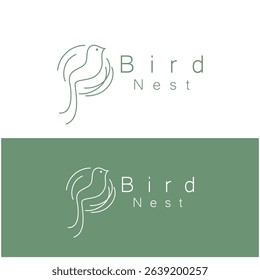 bird nest logo icon illustration design template, for bird farm, business, house, conservation with modern minimalist vector concept