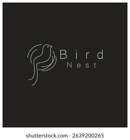 bird nest logo icon illustration design template, for bird farm, business, house, conservation with modern minimalist vector concept