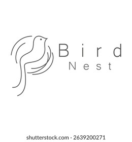 bird nest logo icon illustration design template, for bird farm, business, house, conservation with modern minimalist vector concept