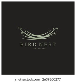 bird nest logo icon illustration design template, for bird farm, business, house, conservation with modern minimalist vector concept