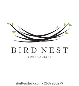 bird nest logo icon illustration design template, for bird farm, business, house, conservation with modern minimalist vector concept