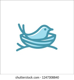 bird nest logo vector design template