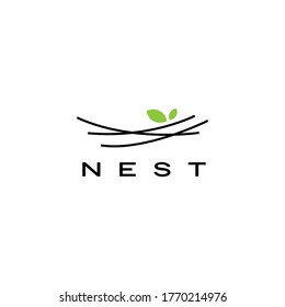 Bird Nest Logo Vector Icon Illustration