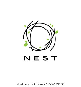 bird nest logo vector icon illustration	