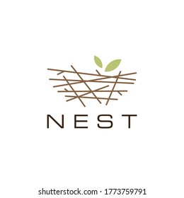 Bird Nest Logo Vector Icon Illustration