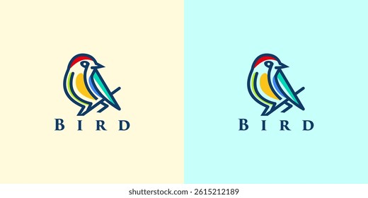 bird nest logo vector icon illustration colorful	