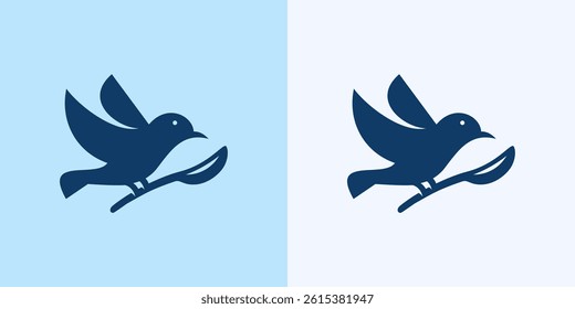 bird nest logo vector icon illustration silhouette