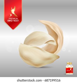 Bird Nest Premium background Concept Vector for Products.