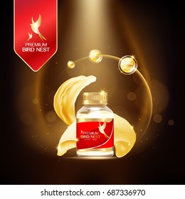 Bird Nest Premium background Concept Vector for Products.