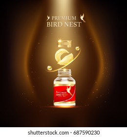 Nido de pájaro Premium de fondo Concepto Vector para Productos.