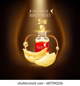 Bird Nest Premium background Concept Vector for Products.