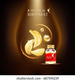 Bird Nest Premium background Concept Vector for Products.