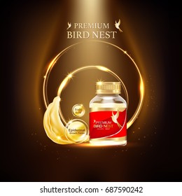Bird Nest Premium background Concept Vector for Products.