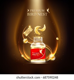 Bird Nest Premium background Concept Vector for Products.