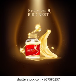 Bird Nest Premium background Concept Vector for Products.