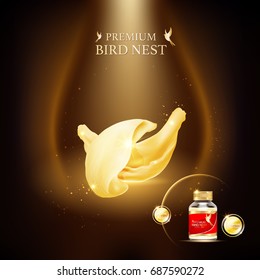 Bird Nest Premium background Concept Vector for Products.