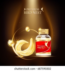 Bird Nest Premium background Concept Vector for Products.