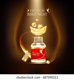 Bird Nest Premium background Concept Vector for Products.