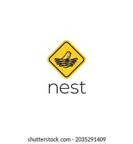 Bird nest sign vector illustration isolated object on white background