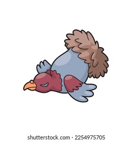 bird in its nest vector art, cute pigeon cartoon illustration