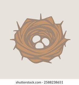 Bird Nest Vector Design Liner Art