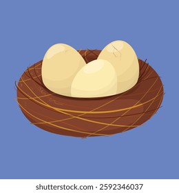 Bird Nest vector illustration. eggs in bird nest icon vector. bird nest illustration