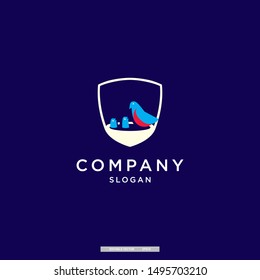 bird in a nest vector logo design template. eps10