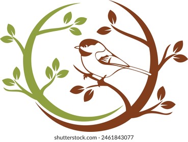 Bird Nest vector logo design template.