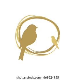 Bird Nest vector logo design.