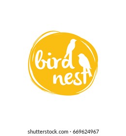 Bird Nest vector logo design.