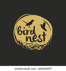 Bird Nest vector logo design.