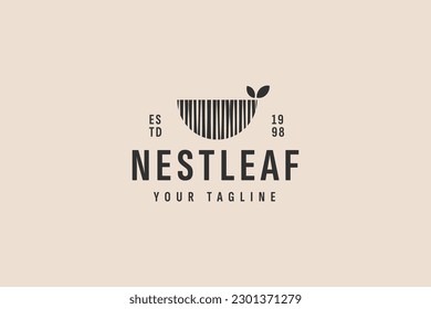 ilustración vectorial del logotipo vintage del nido de aves