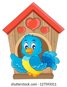 Bird nesting box theme image 1 - vector illustration.