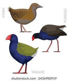 Vogel Neuseeland Swamphen Pukeko Weka Takahe Vektor