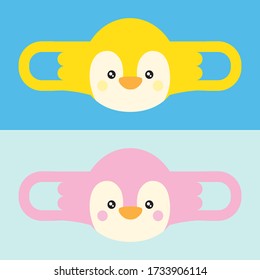 Bird, newest kids mask, funny masks with cute animals faces in vector, template design. print out and make.