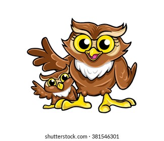 bird nocturnal owl night cartoon