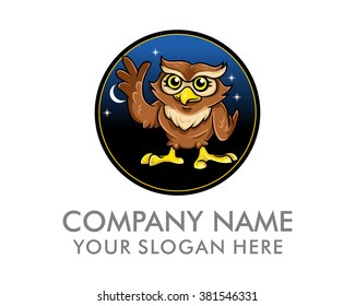 bird nocturnal owl night cartoon